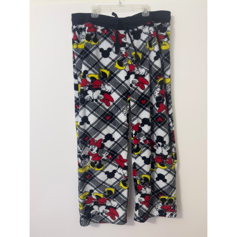 Disney Mickey Minnie Mouse Pajama Pants Women XL Multicolor Excellent Fleece